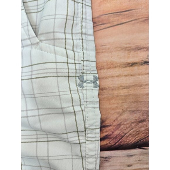 Under Armour Mens White Lightweight Plaid Golf Shorts 32 - Picture 5 of 7